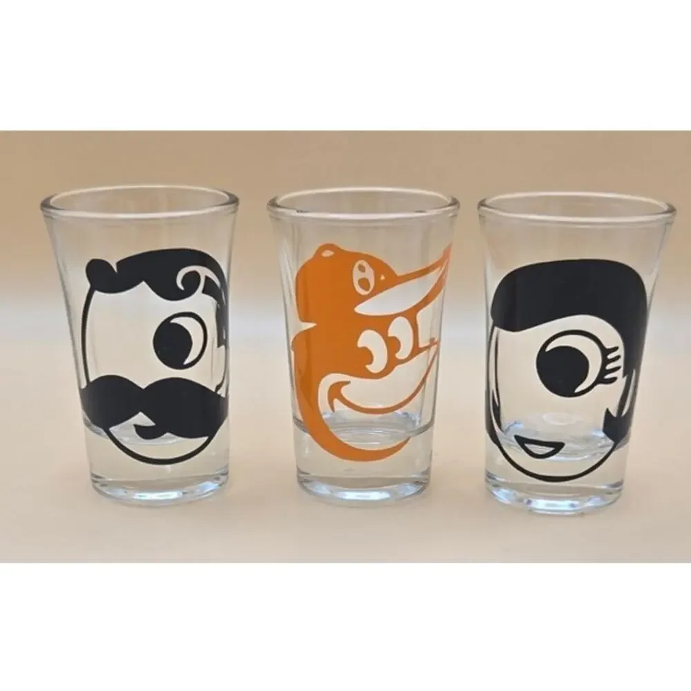 National Bohemian Set of Two and Baltimore Orioles Shot Glasses